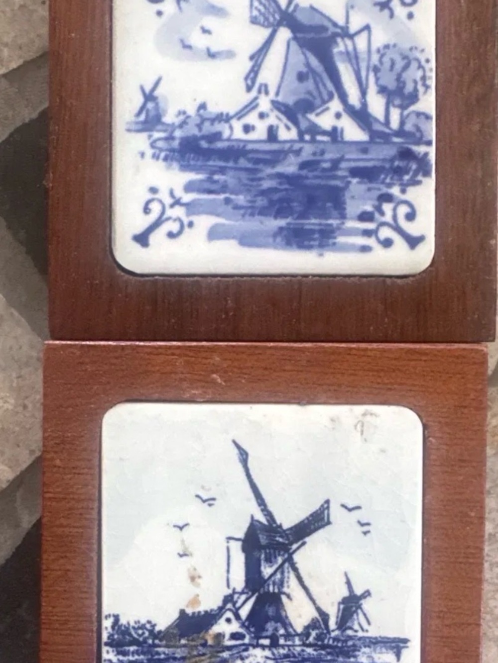 Blue Delft Windmill Ceramic Tiles Wall Accent - Unbranded